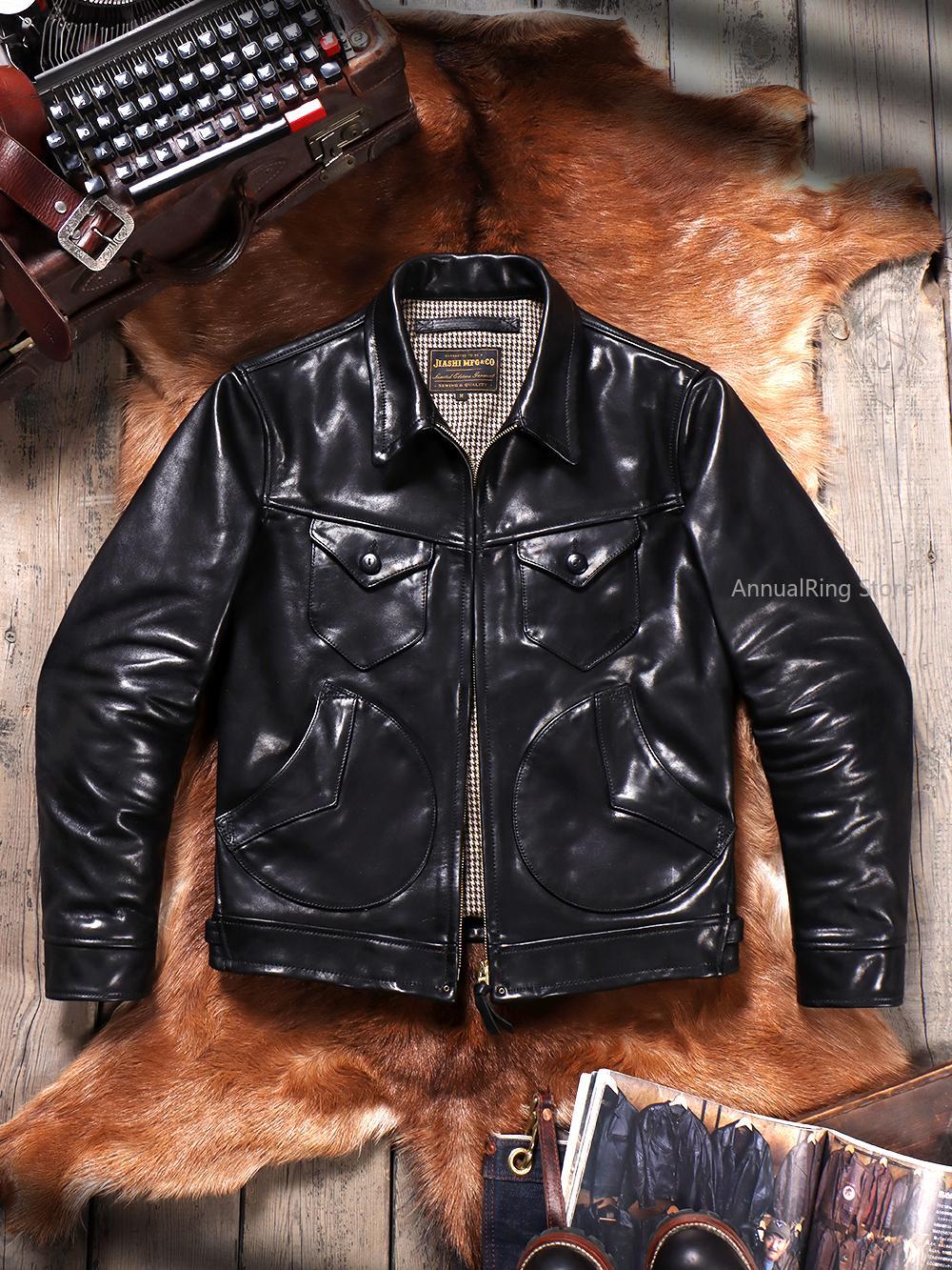 Leather Work Jacket - Jaket Biker Kulit Asli Pendek Pria