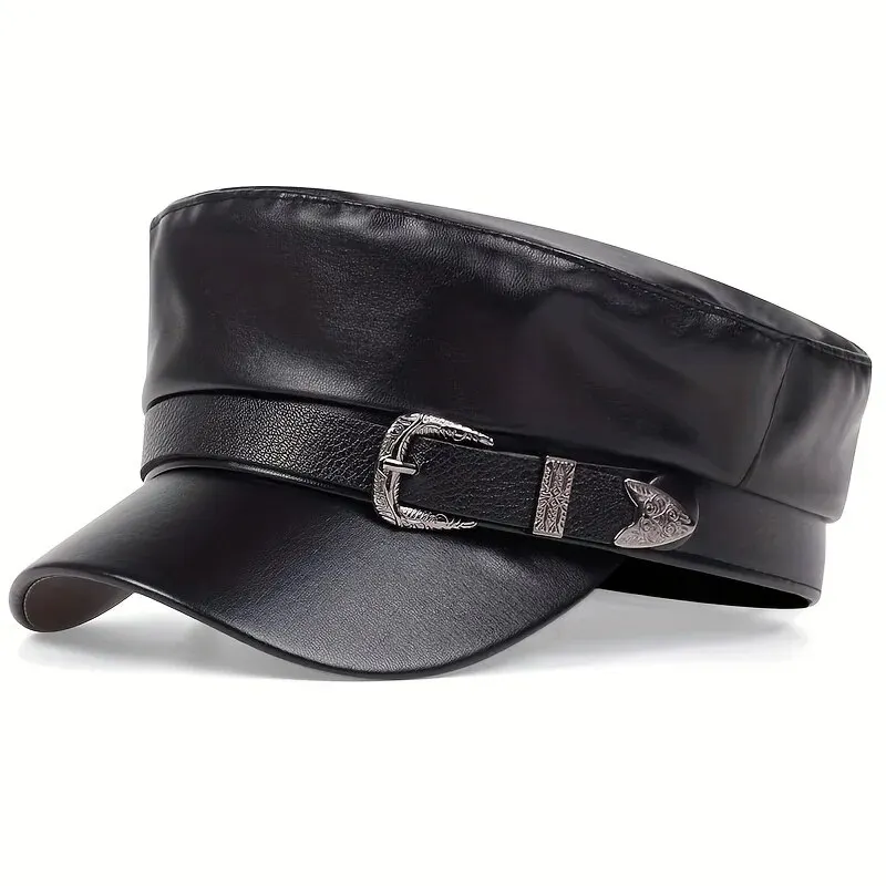 Leather Work Hat - Topi Kulit Wanita Model Sailor dengan