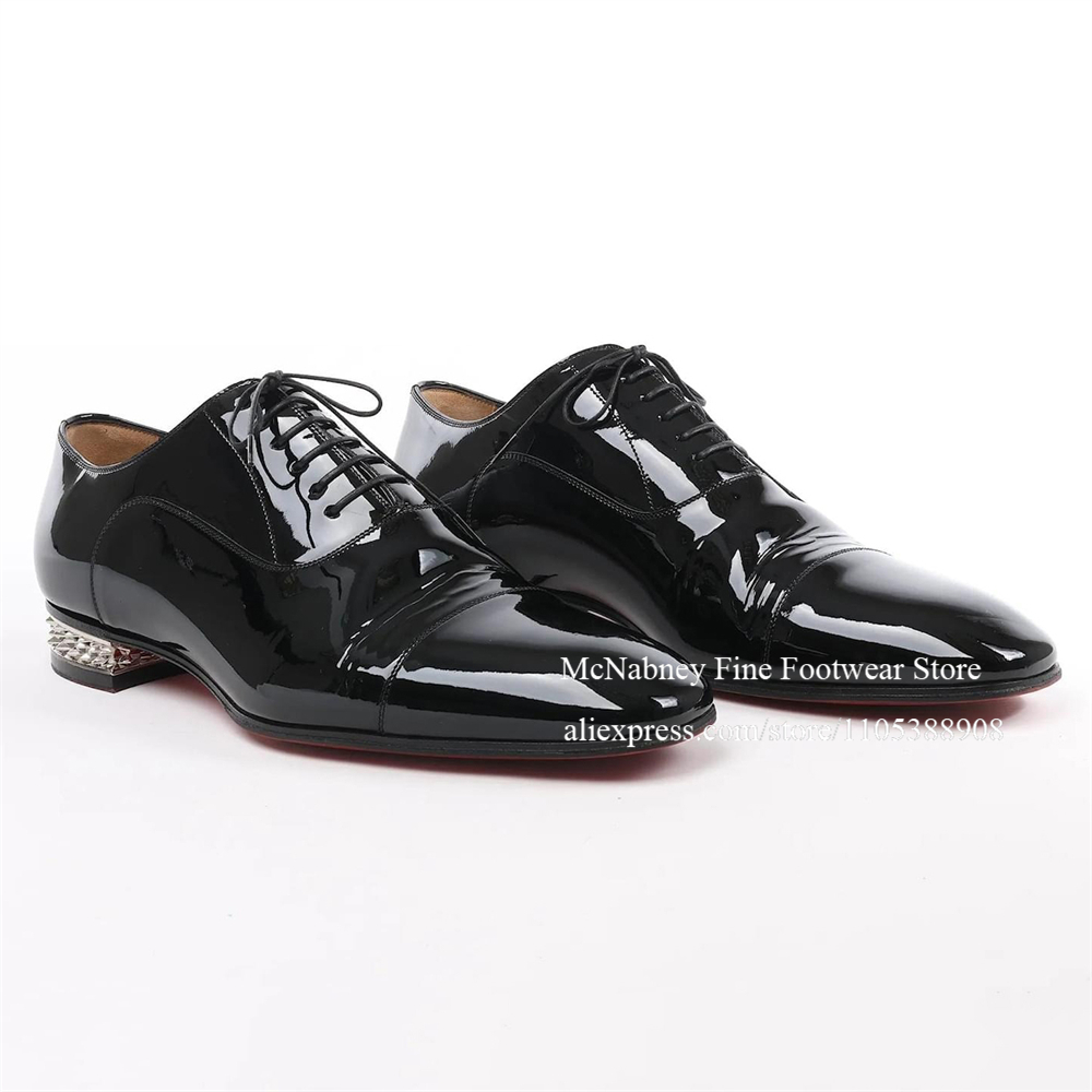 Leather Work Hat - Sepatu Oxford Kulit Paten Hitam dengan