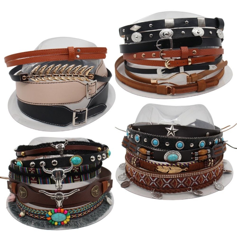 Leather Work Hat - Sabuk Gaya Etnik Retro, Ikat Kepala,