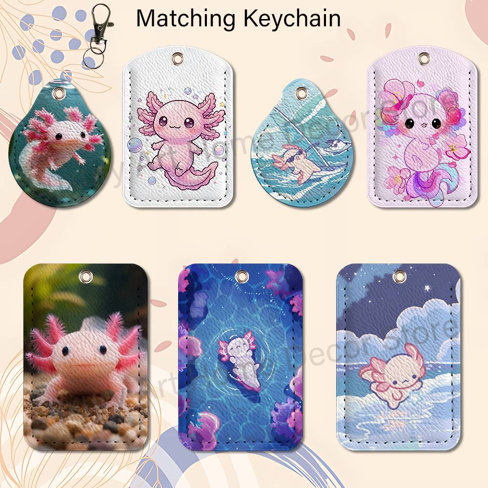 For Leather Work - Gantungan Kunci Kartun A-Axolotl Merah Muda