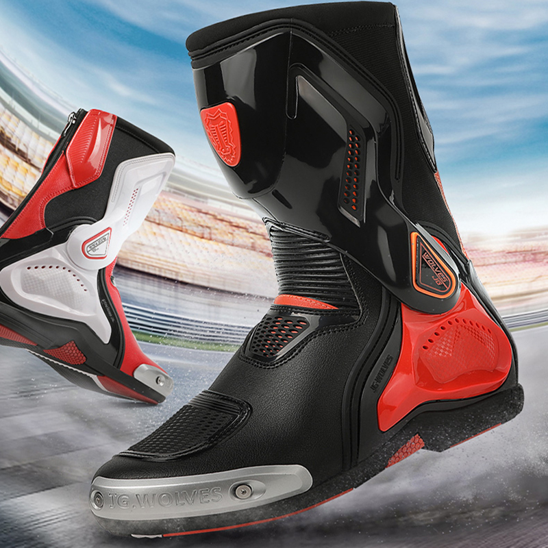 Leatherwork Clamp - Sepatu Bot Motor Pria High Top