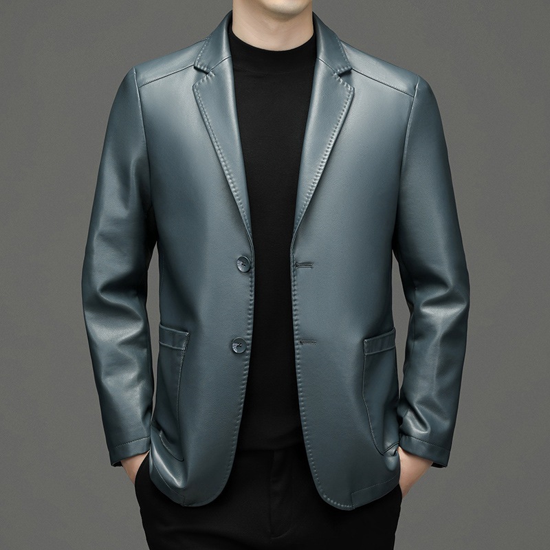 Jaket Blazer Kulit Asli Pria B - Leather Work Jacket ulasan dan harga