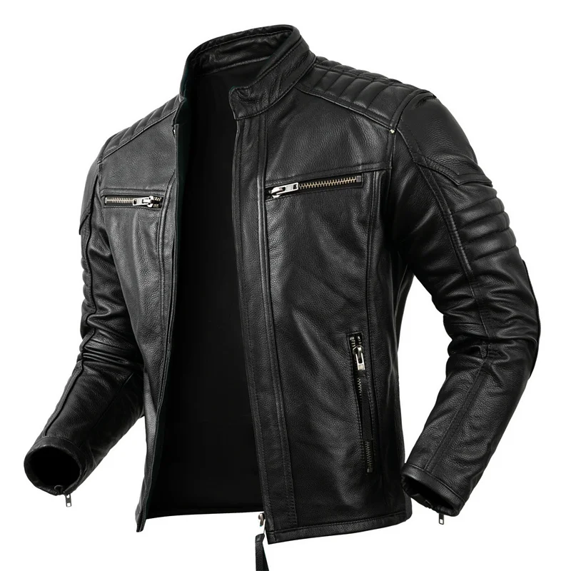 Mantel kulit motor, jaket kuli - Leather Work Jacket ulasan dan harga