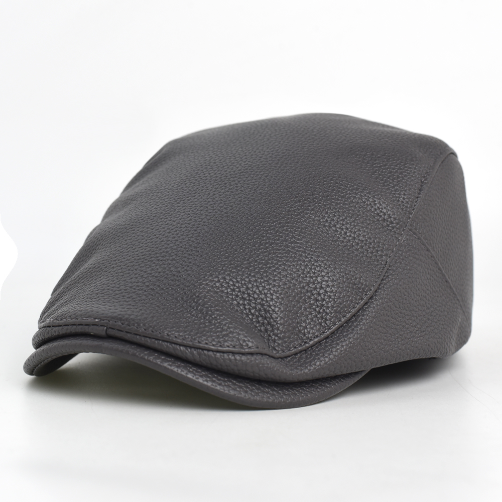 Topi Newsboy PU Pria Wanita Mu - Leather Work Hat ulasan dan harga