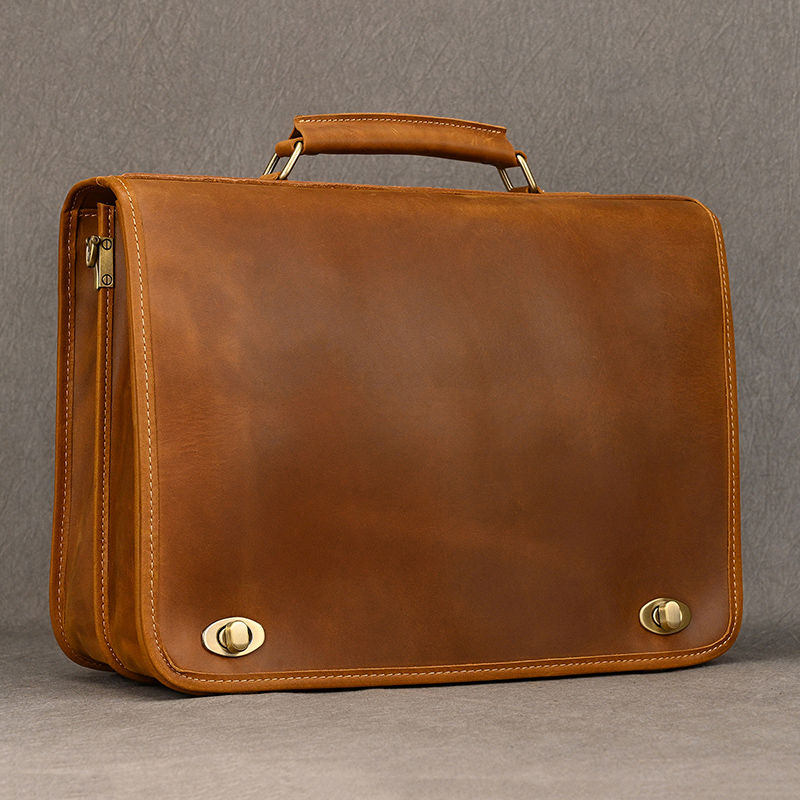 Tas Laptop kulit asli, kustom, - Leather Work Bag Laptop ulasan dan harga