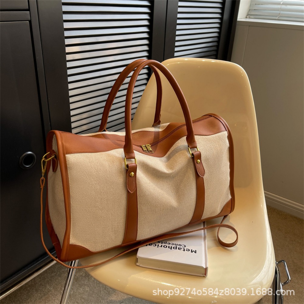 Tas Tote Kanvas & Kulit PU Vin - Leather Work Duffle Bag ulasan dan harga