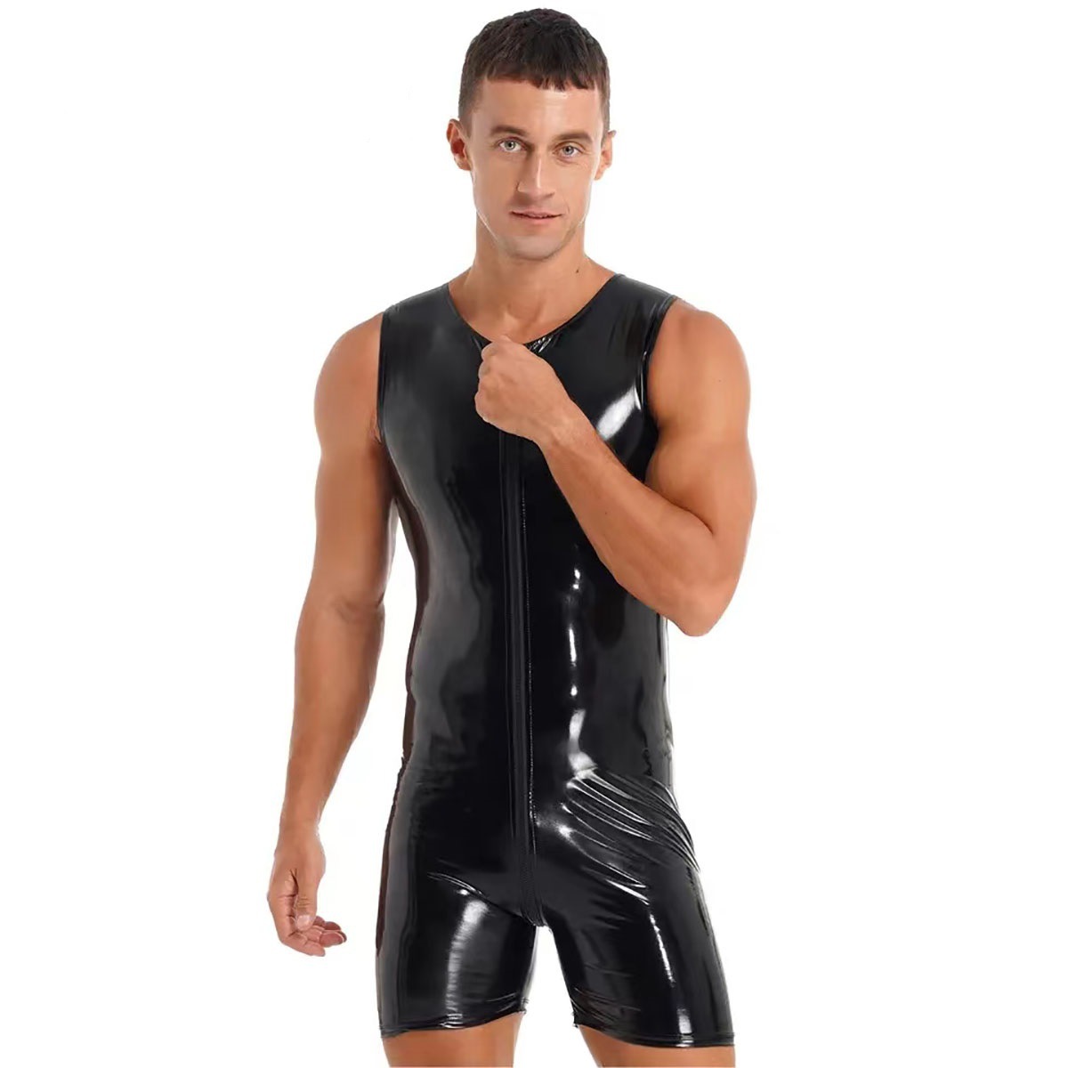 Jumpsuit pria, Jumpsuit kulit  - Leather Work Overalls ulasan dan harga