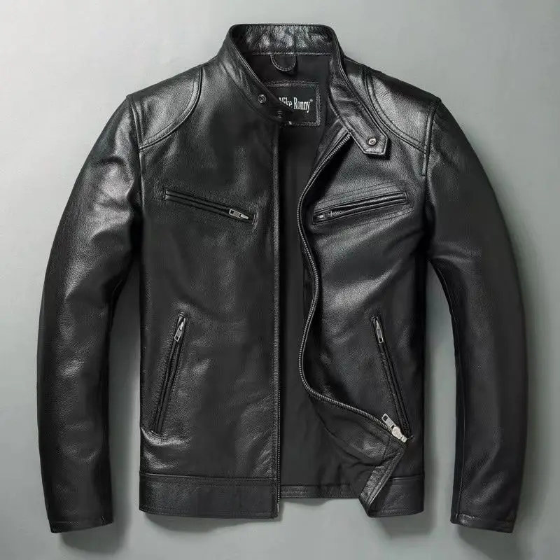 Jaket kulit asli pria 100% kul - Leather Work Jacket ulasan dan harga