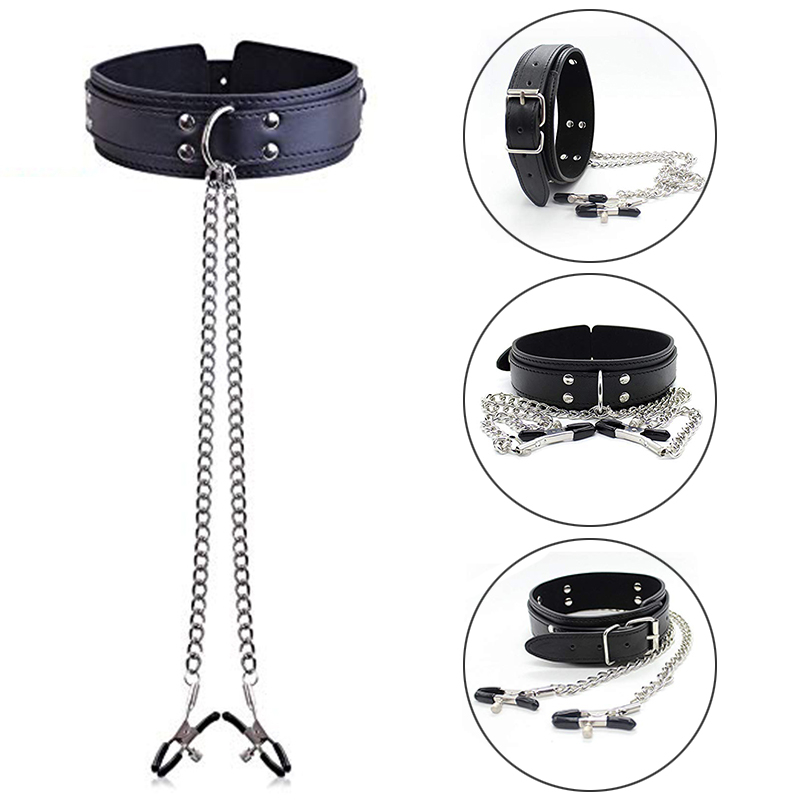 BDSM Fetish Kerah Puting Susu  - Leatherwork Clamp ulasan dan harga